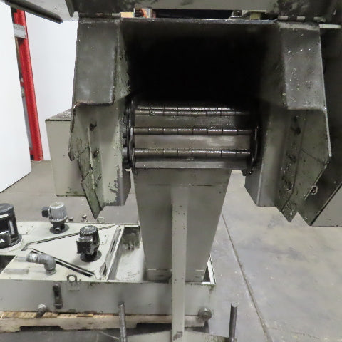 Hennig 11' Incline Chip Conveyor 7-3/4" Belt 5 FPM 45" Disch W/Coolant Recovery
