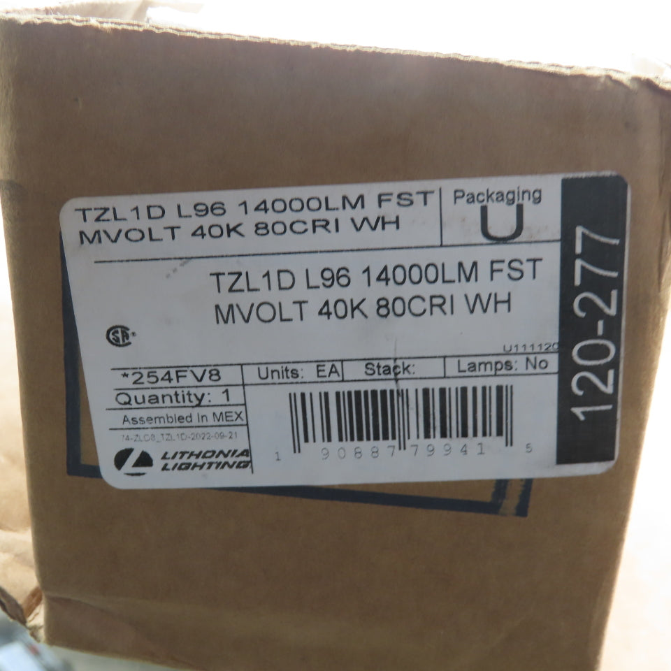 Lithonia TZL1D L96 14000LM FST MVOLT 40K 80CRI WH 96" LED Light Fixture Tandem