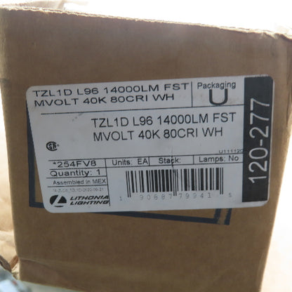 Lithonia TZL1D L96 14000LM FST MVOLT 40K 80CRI WH 96" LED Light Fixture Tandem