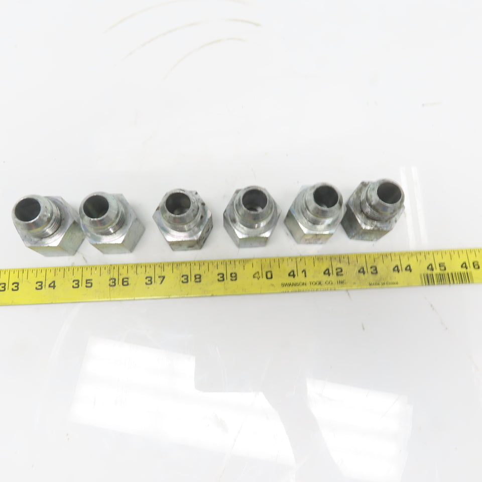 Eaton 2022-12-12S Steel Hydraulic Connector 3/4"Male 37° JIC & 3/4" FPT Lot/6
