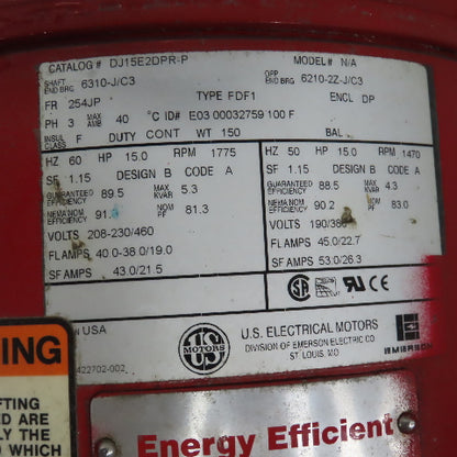 Bell & Gossett 4x11 10.250BF 15HP In-Line Centrifugal Pump 3PH 185GPM 100' Head