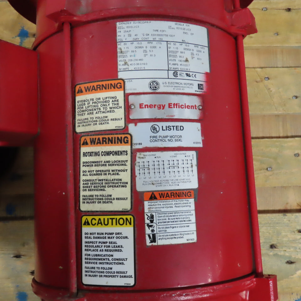 Bell & Gossett 4x11 10.250BF 15HP In-Line Centrifugal Pump 3PH 185GPM 100' Head