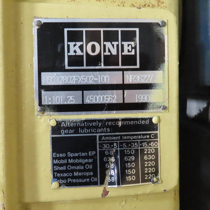 Kone HSC32802FX502-100 1:101.25 Ratio Gear Reducer 35mm x 120mm Shaft