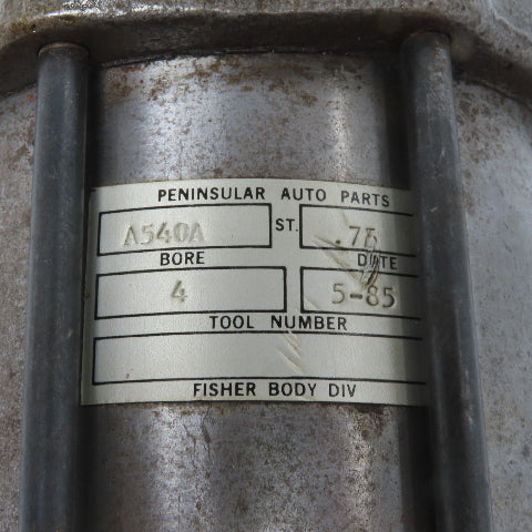 Peninsular Auto Parts A540A Pneumatic Air Cylinder 4" Bore 3/4" Stroke