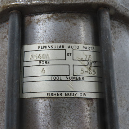 Peninsular Auto Parts A540A Pneumatic Air Cylinder 4" Bore 3/4" Stroke
