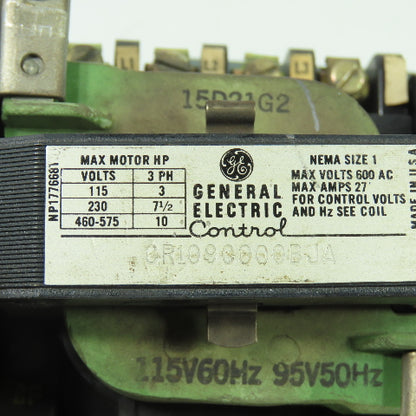 General Electric CR109C000bja 600VAC Reversing Contactor Size1 27A 3Ph 115V Coil
