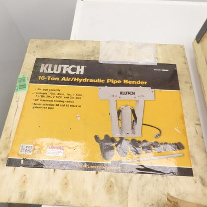 Klutch 16-Ton Air/Hydraulic Pipe Bender 3" Capacity W/8 Dies 1/2" To 3"