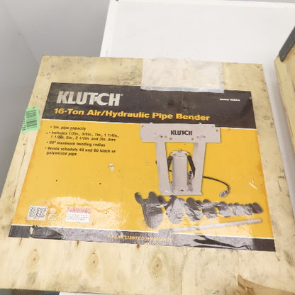 Klutch 16-Ton Air/Hydraulic Pipe Bender 3" Capacity W/8 Dies 1/2" To 3"