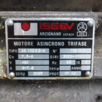 ISGEV ASINCRONO AS 132 MA 2-4 7.5/6Kw 480V3Ph 60Hz Electric Motor 3500-1740RPM