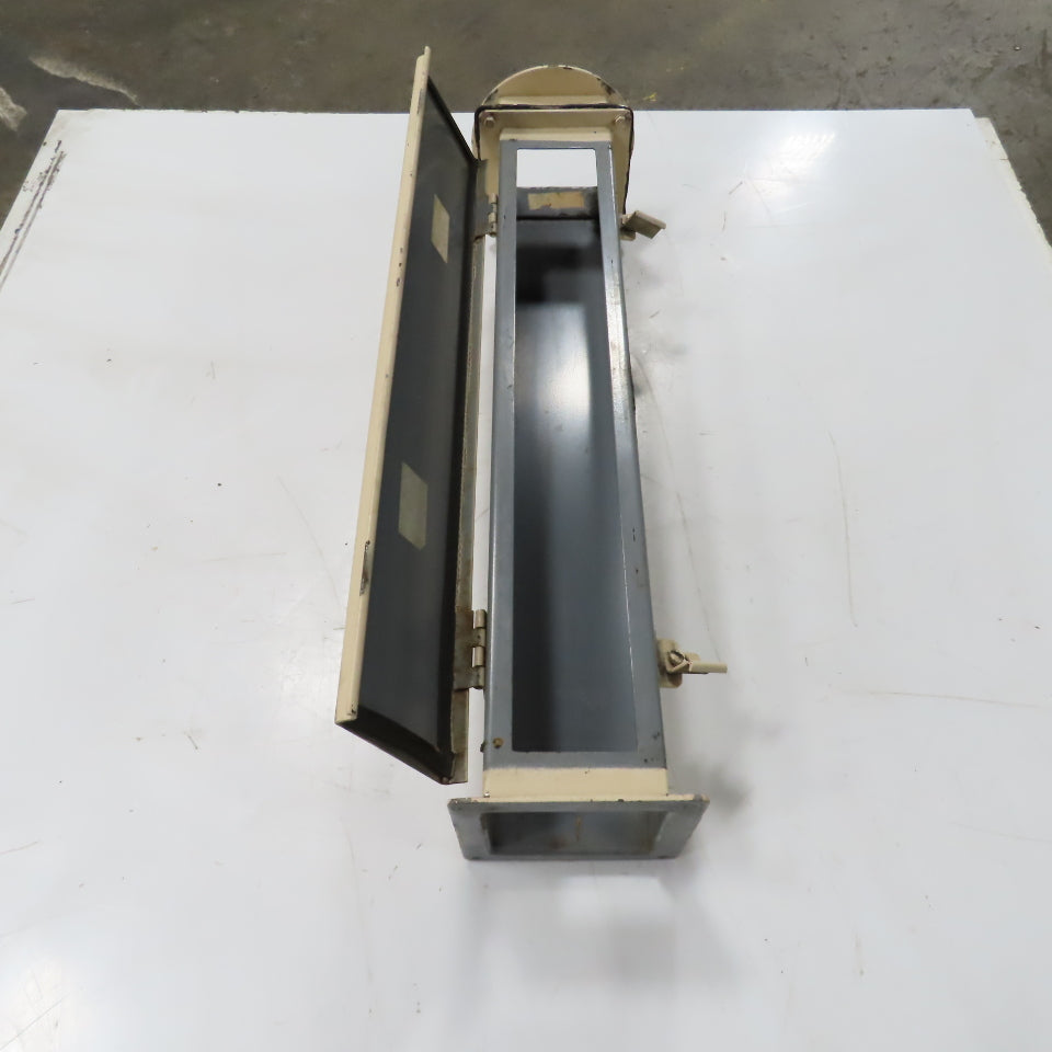 4" x 4"  x 24" Hinged Cover Lay In Wireway Gutter Trough W/ 6-1/4" Round Adapter