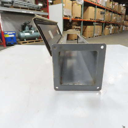 4" x 4"  x 24" Hinged Cover Lay In Wireway Gutter Trough W/ 6-1/4" Round Adapter