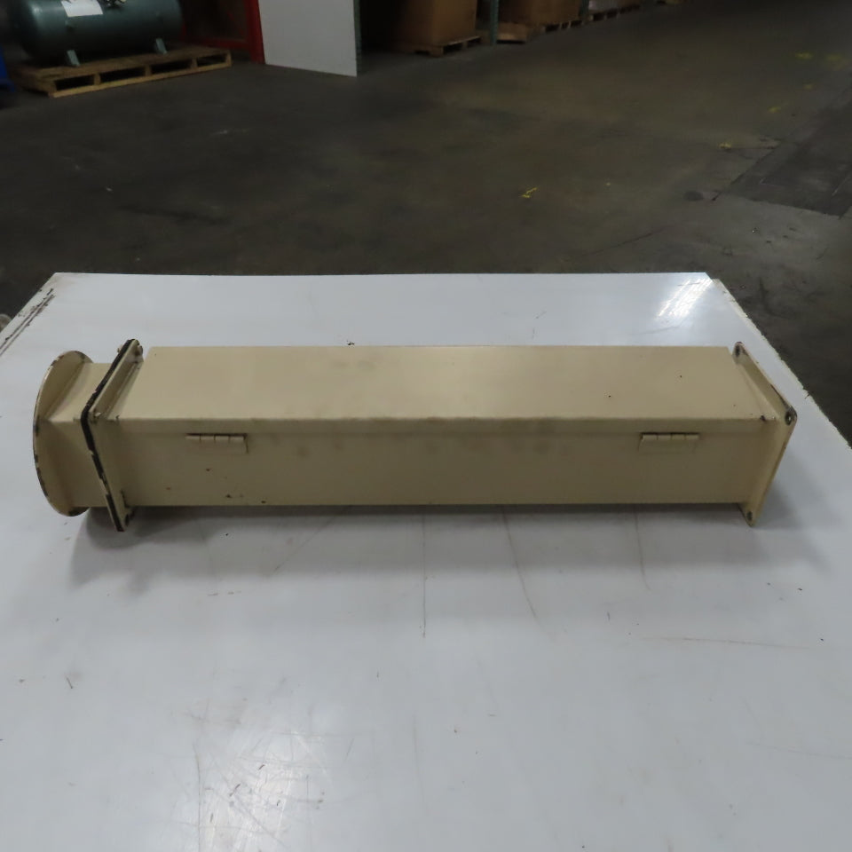 4" x 4"  x 24" Hinged Cover Lay In Wireway Gutter Trough W/ 6-1/4" Round Adapter