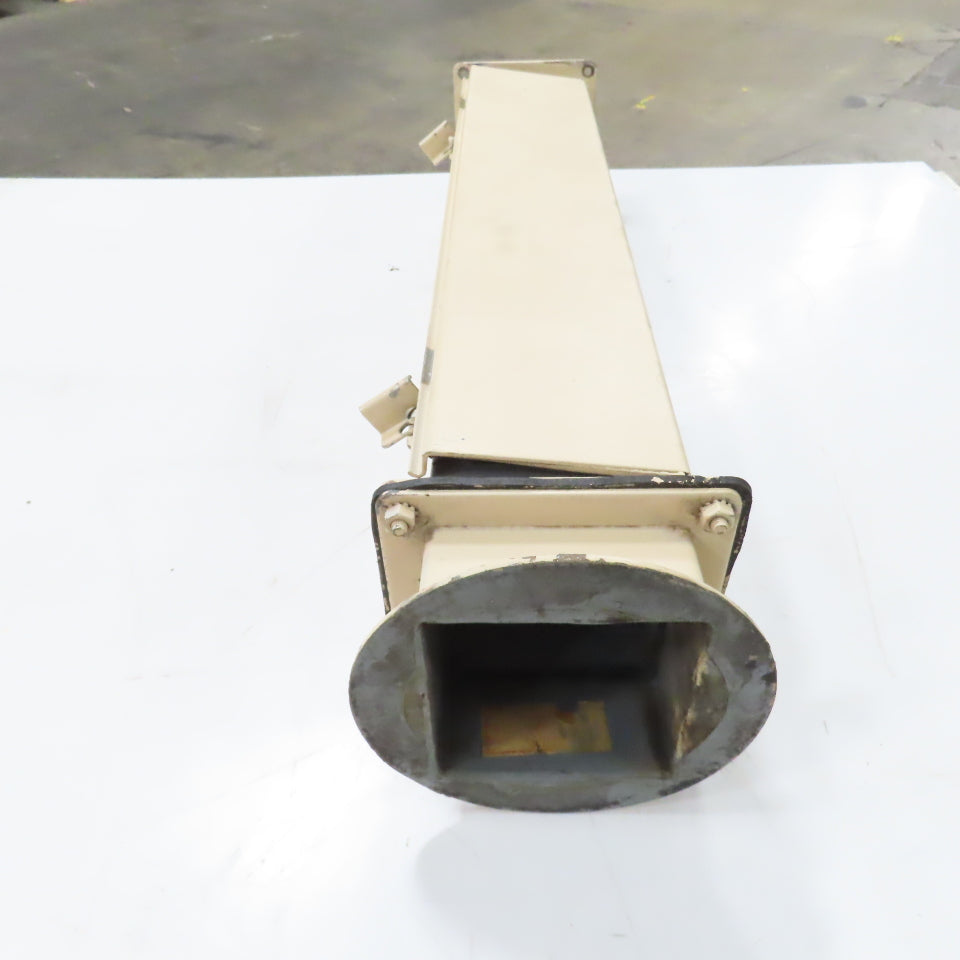 4" x 4"  x 24" Hinged Cover Lay In Wireway Gutter Trough W/ 6-1/4" Round Adapter