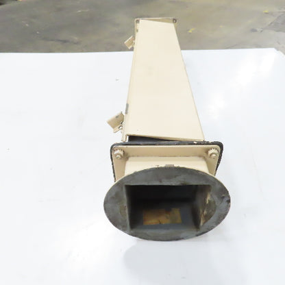 4" x 4"  x 24" Hinged Cover Lay In Wireway Gutter Trough W/ 6-1/4" Round Adapter