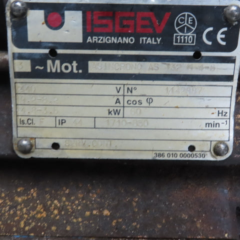 ISGEV ASINCRONO AS 132 M-4-8 2.6Kw 480V3Ph 60Hz Electric Motor 1720