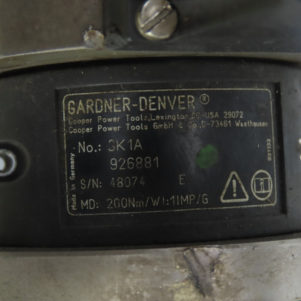 Cooper Tools 3B180A 927809 Denver Gardner Electric Nutrunner 1/2" Adapter 300Nm