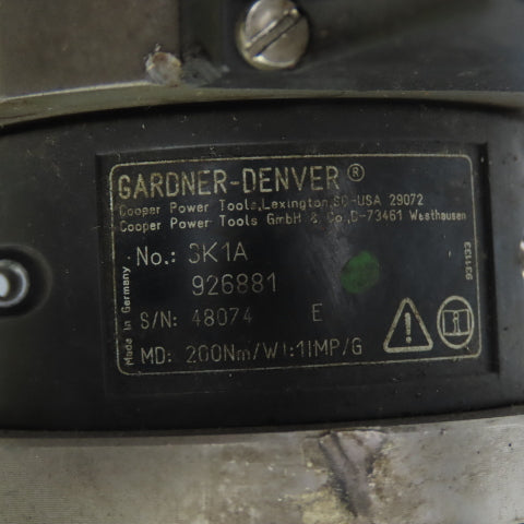 Cooper Tools 3B180A 927809 Denver Gardner Electric Nutrunner 1/2" Adapter 300Nm