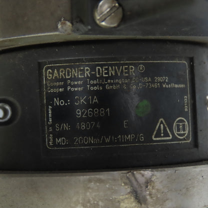Cooper Tools 3B180A 927809 Denver Gardner Electric Nutrunner 1/2" Adapter 300Nm