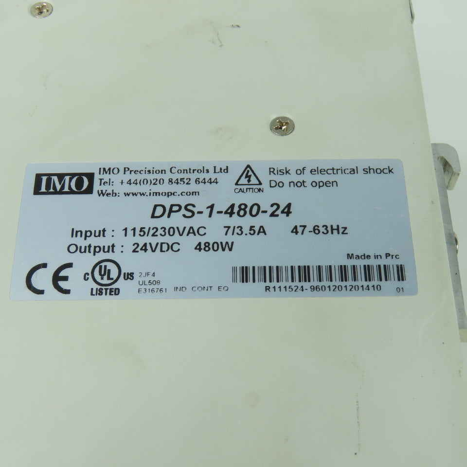 IMO DPS-1-480-24 115/230VAC Power Supply 24VDC 7/3.5A 47-63Hz 480W