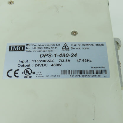 IMO DPS-1-480-24 115/230VAC Power Supply 24VDC 7/3.5A 47-63Hz 480W