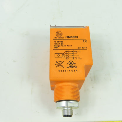 IFM Efector OM5003 10-30VDC Photoelectric Sensor Red Light 100mA 5-Pin