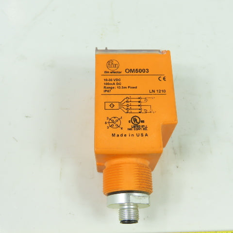 IFM Efector OM5003 10-30VDC Photoelectric Sensor Red Light 100mA 5-Pin