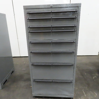 8 Drawer Industrial Parts Tool Storage Shop Cabinet 28 x 28" x 60" H Painted