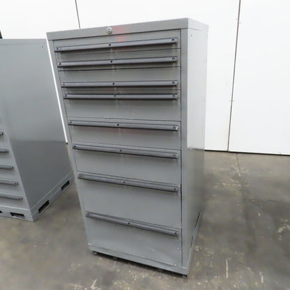 8 Drawer Industrial Parts Tool Storage Shop Cabinet 28 x 28" x 60" H Painted