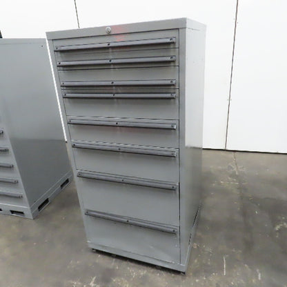 8 Drawer Industrial Parts Tool Storage Shop Cabinet 28 x 28" x 60" H Painted