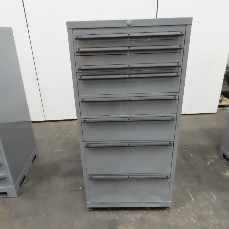 8 Drawer Industrial Parts Tool Storage Shop Cabinet 28 x 28" x 60" H Painted