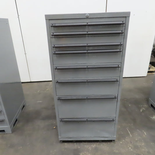 8 Drawer Industrial Parts Tool Storage Shop Cabinet 28 x 28" x 60" H Painted
