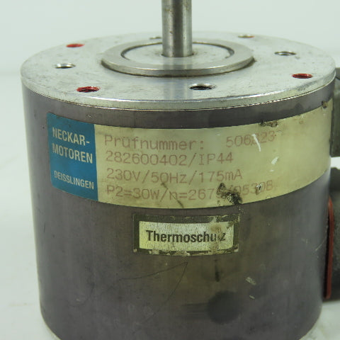 Neckar-Motoren 506823 Motor 230V50Hz 175mA Deisslingen p2=30W/n=267 8mm Shaft