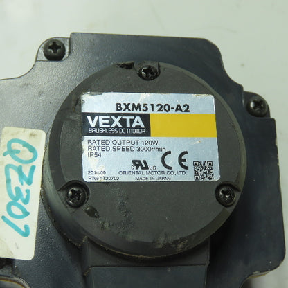 Oriental Motor BXM5120-A2 Vexta Brushless DC Motor 3000r/min 120W Out 12mm Shaft