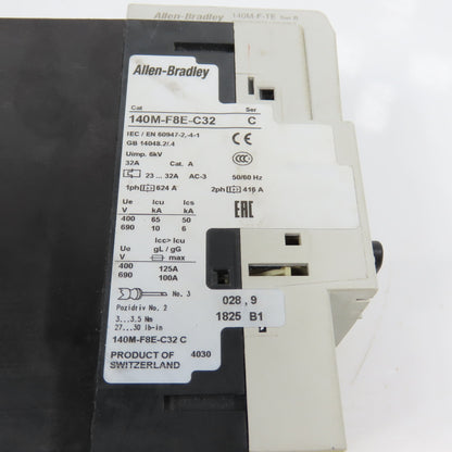 Allen Bradley 140M-F8E-C32 23-32A Motor Protector Circuit Breaker W/ 140M-C-A