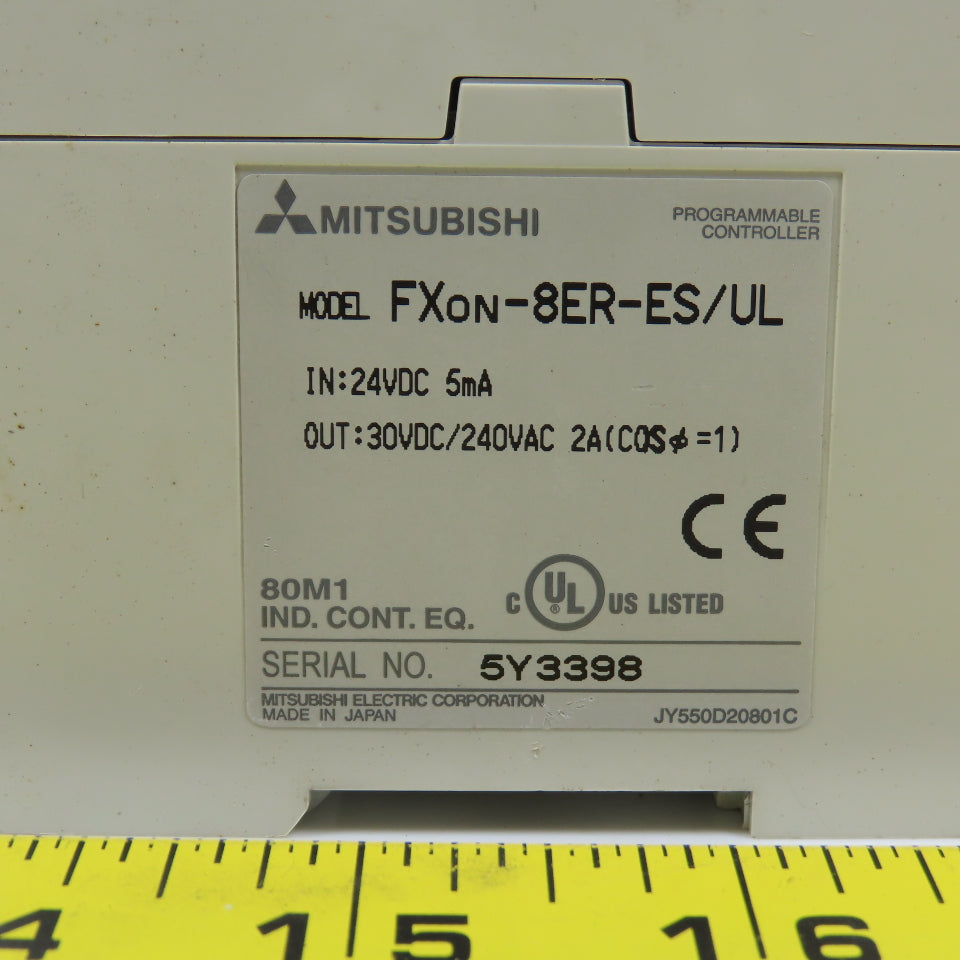 Mitsubishi Fxon-8ER-ES/UL I/O Expansion Module In 24VDC Out 30VDC /240VAC