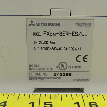 Mitsubishi Fxon-8ER-ES/UL I/O Expansion Module In 24VDC Out 30VDC /240VAC