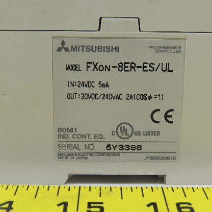 Mitsubishi Fxon-8ER-ES/UL I/O Expansion Module In 24VDC Out 30VDC /240VAC