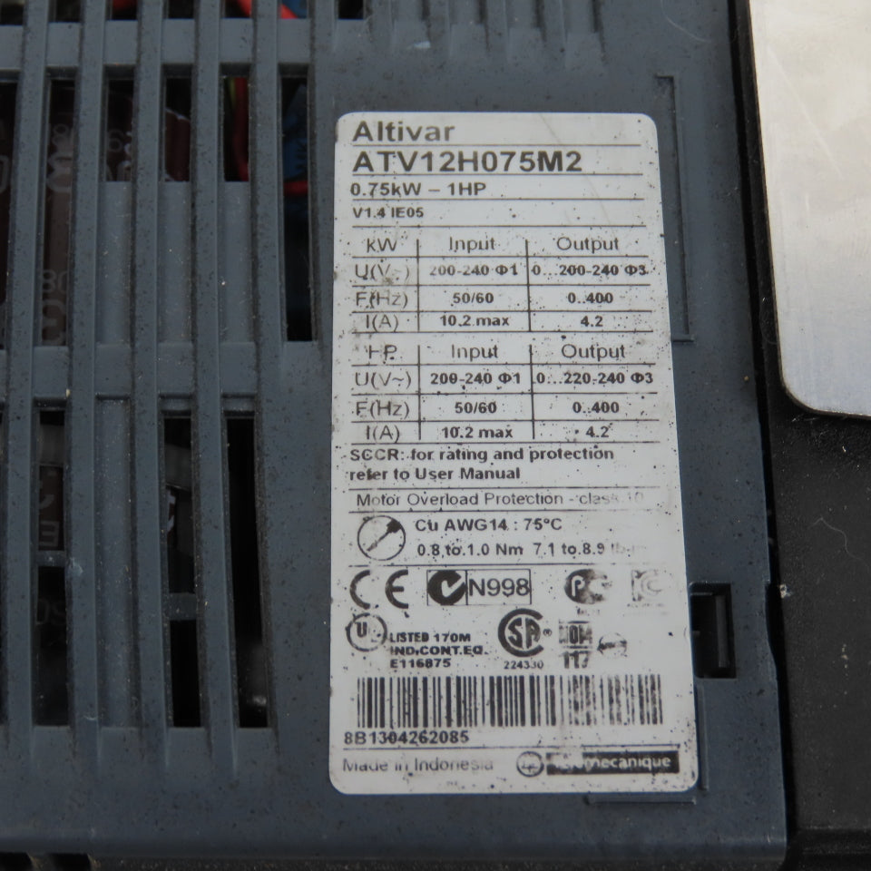 Schneider ATV12H075M2 Altivar 1HP Variable Frequency Drive 240V 1/3PH In/Out