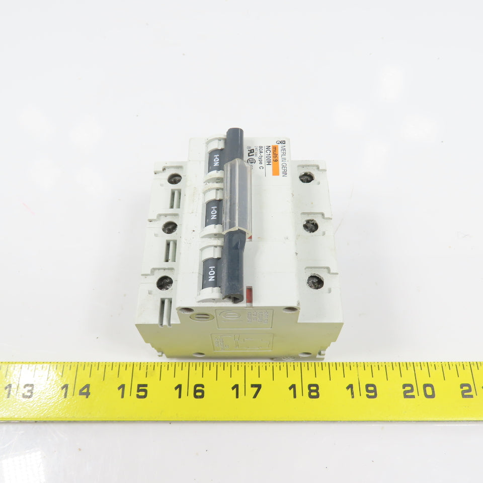 Merlin Gerin NC100H Multi 9 Type C 3-Pole 80A Rail Mount Circuit Breaker 240VAC
