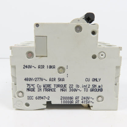 Merlin Gerin 24469 Multi 9 C60 3-Pole 20A Rail Mount Circuit Breaker 480/277V