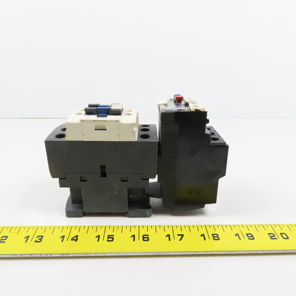 Schneider LC1D32 50A 600VAC Contactor 220V Coil W/ LRD1532 Overload Relay 25-32A