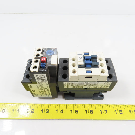 Schneider LC1D32 50A 600VAC Contactor 220V Coil W/ LRD1532 Overload Relay 25-32A