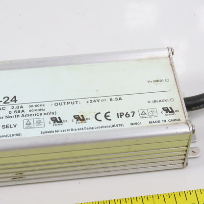 Mean Well CLG-150-24 24VDC 6.3A Power Supply 100-240/277VAC 2.0/0.68A Input