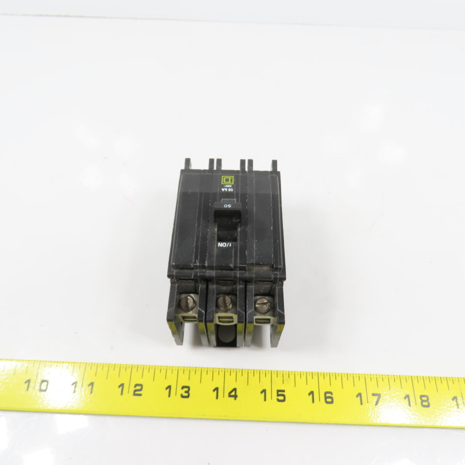 Square D Type QOU 3-Pole 50A Circuit Breaker 240VAC