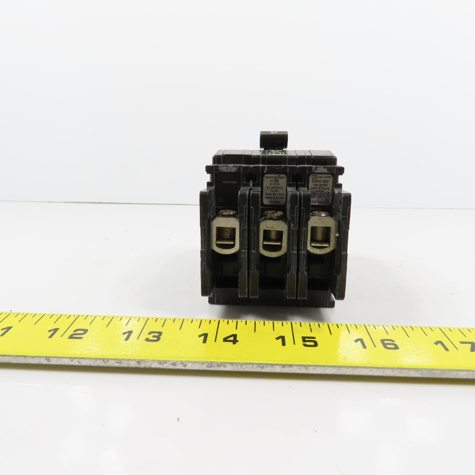 Square D Type QOU 3-Pole 50A Circuit Breaker 240VAC