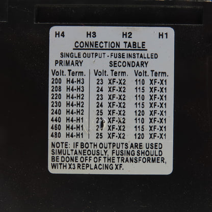 Siemens MT0500J 500VA Control Transformer Pri 200-480V Sec 23/24/25V 50/60HZ