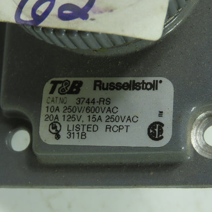 Russellstoll 3744-RS 600VAC Receptacle 10A 4 Wire