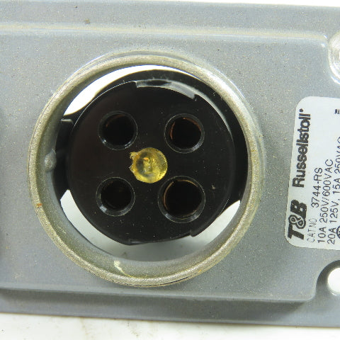 Russellstoll 3744-RS 600VAC Receptacle 10A 4 Wire