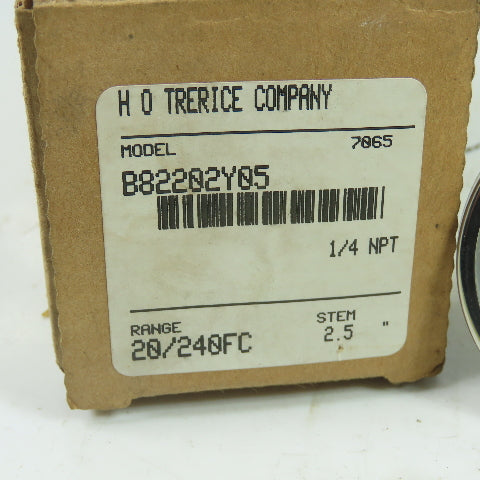 Trerice B82202Y05 Bimetal Thermometer 1/4" NPT 20/240FC 2.5" Stem