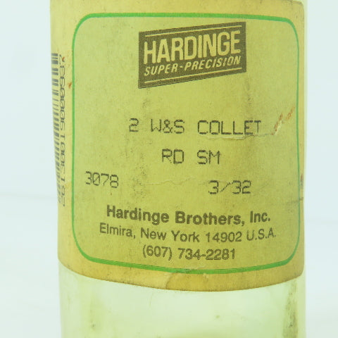 Hardinge 178-1008 2 Warner & Swasey 3/32" Round SM Collet 3.82" OAL